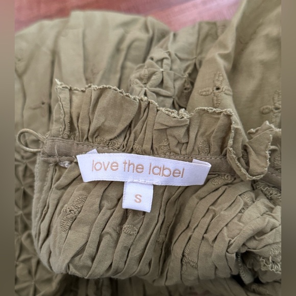 Love the label olive green mock neck blouse- Small - Picture 9 of 10